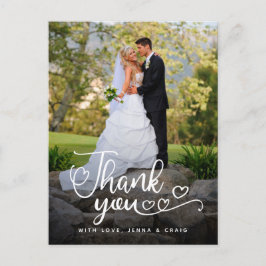 Hochzeit Danke | Handgeschriebenes Skript über Fot Postkarte