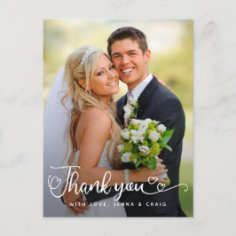 Hochzeit Danke | Handgeschriebenes Skript über Fot Postkarte