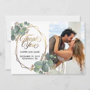 Hochzeit danke Ihnen Eukalyptus-Fotokarte Save The Date