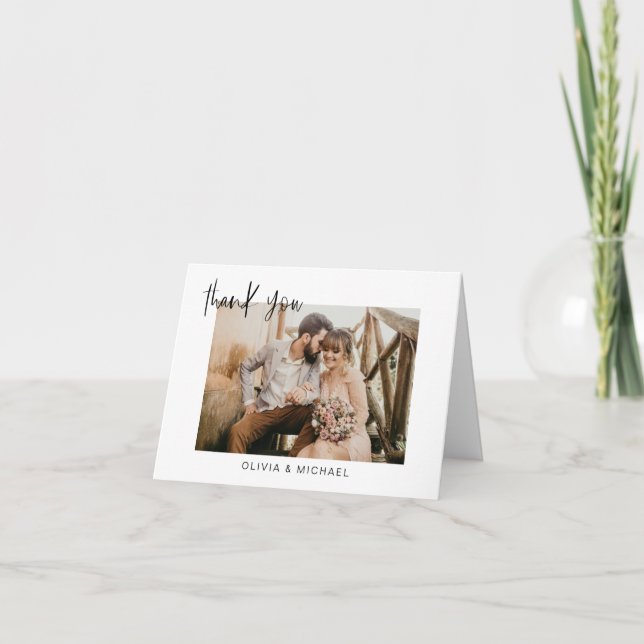 Hochzeit danke Ihnen Foto Minimalistisch (Vorderseite)