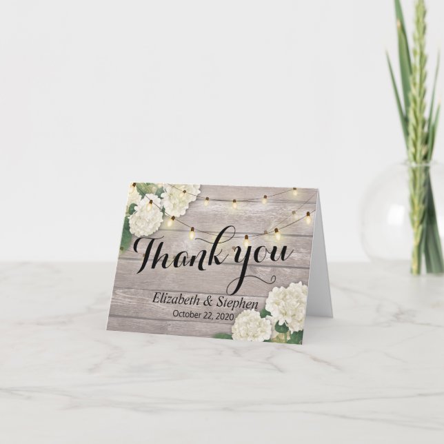 Hochzeit danke Ihnen rustikale Holz-Blumenzellenle (Vorderseite)