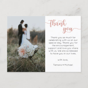 Hochzeit Danke Karte, Moderne Schrift Postkarte