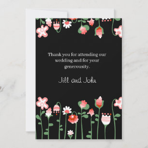 Hochzeit Danke Karte Wildblume Dunkel