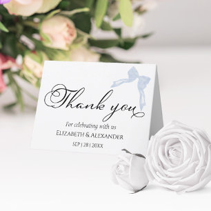 Hochzeit danke Karten Blue Bow Calligraphy