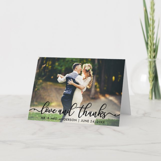Hochzeit Danke | Liebe und Dank Foto Falten (Vorderseite)