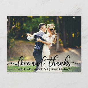 Hochzeit Danke Liebe und Dank Foto Postkarte