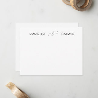 Hochzeit Danke Paar Namen Et-Zeichen Notizkarte Mitteilungskarte