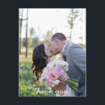 Hochzeit Danke Post Card Postkarte<br><div class="desc">Erzählen Sie Ihrem Gast einen Dank,  während Sie ein Bild von Ihrem großen Tag teilen! Nachrichten auf der Rückseite können individuell angepasst oder ganz entfernt werden.</div>