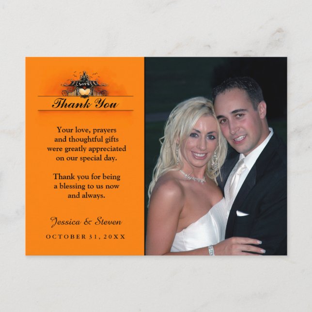 Hochzeit Danke Postcard - Halloween-Liebe Postkarte (Vorderseite)