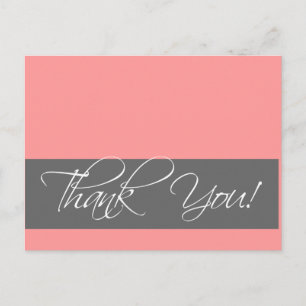 Hochzeit Danke Postkarten Coral Pink Gray