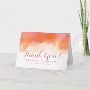 Hochzeit "Danke" Rosé Koralle Wasserfarbe Dankeskarte