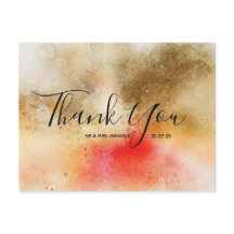 Hochzeit Danke | Watercolor Script Postcard