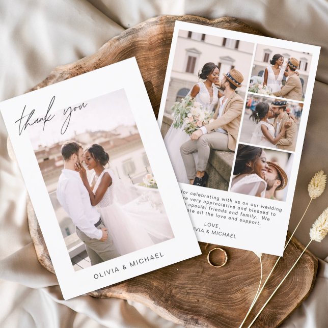 Hochzeit Dankeschön Foto Minimalistisch Romantik Dankeskarte (Von Creator hochgeladen)