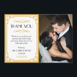 Hochzeit Dankeschön Karte , Art Deco Flat Card<br><div class="desc">1920er Gatsby Art Deco Design Wedding Dankeschön Karte - Flachkarte.</div>