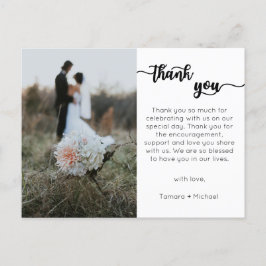 Hochzeit Dankeschön Karte, Moderne Schrift Postkarte