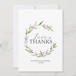 Hochzeit Dankeschön Karten Botanische Linie Kunst