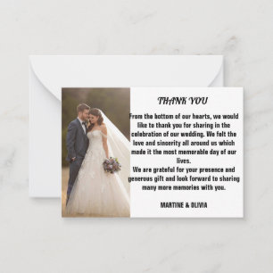 Hochzeit Dankeschön Karten mit Nachricht