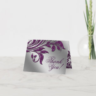 Hochzeit Dankeskarten Blatt Glanz Lila Dankeskarte