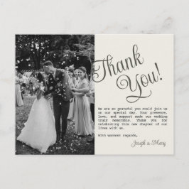 Hochzeit Dankeskarten-Foto-Vorlage zum Anpassen Postkarte