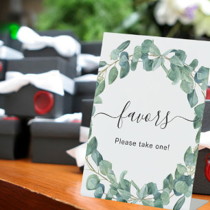 Hochzeit Danksagung Schild Eukalyptus Grün
