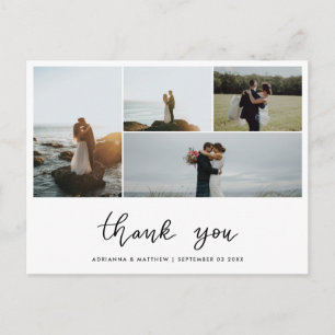 Hochzeit Danksagungsmanuskript Elegante Fotocoll Postkarte