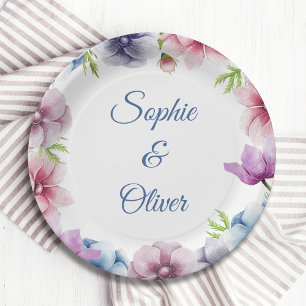 Hochzeit der Anemone-Blume Pappteller