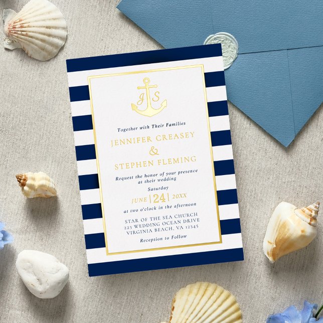 Hochzeit der Ankerstäbe für die Goldfräsen der Mar Folieneinladung (Von Creator hochgeladen)