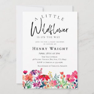 Hochzeit der Aquarellfarben-Wildblume Einladung