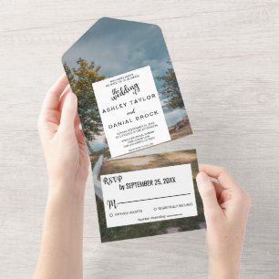 Hochzeit der Bäume im Freien All In One Einladung