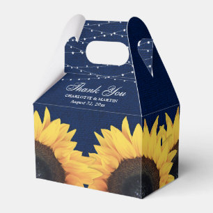 Hochzeit der Blaublauen Burlap-Sonnenblume Vielen Geschenkschachtel