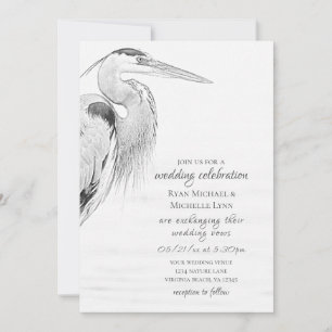 Hochzeit der Blaue Heron Water Bird Einladung