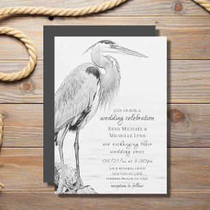 Hochzeit der Blaue Heron Water Bird Einladung