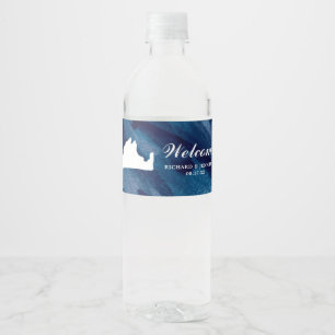 Hochzeit der Blaue Marthas-Weinkarte für die Marin