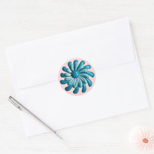 Hochzeit der blauen Atombombe-Blume im Frühjahr Runder Aufkleber