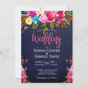 Hochzeit der Blauen Blauen Typografie in moderner Einladung