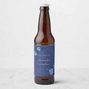Hochzeit der blauen Blume Bierflaschenetikett