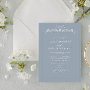 Hochzeit der blauen Blumenbrille Einladung