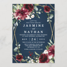 Hochzeit der Blauen Burgund Blush Pink Gold Floral
