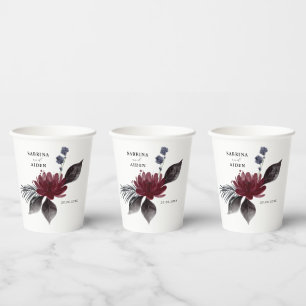 Hochzeit der Blauen Burgundy Rot Gothic Pappbecher