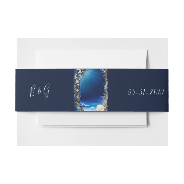 Hochzeit der blauen Küste Einladungsbanderole (Vorderseite Beispiel)