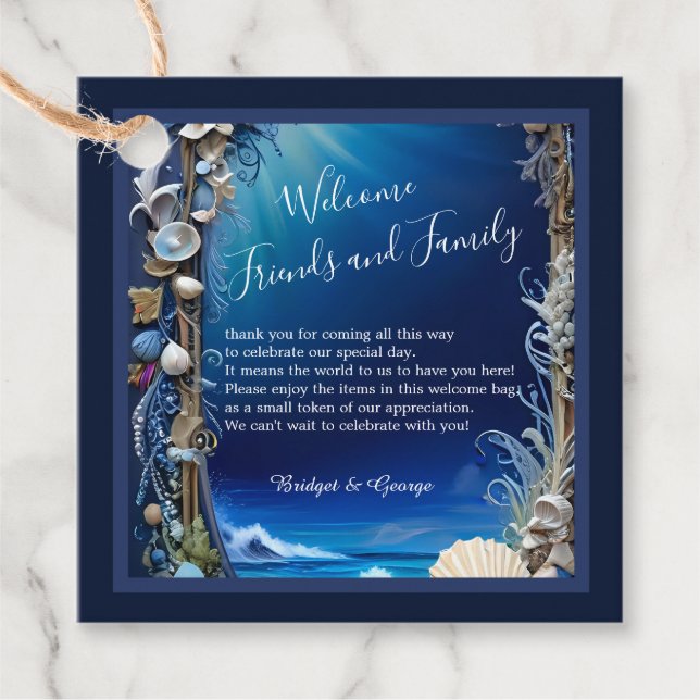 Hochzeit der blauen Küste Geschenkanhänger (Vorderseite)