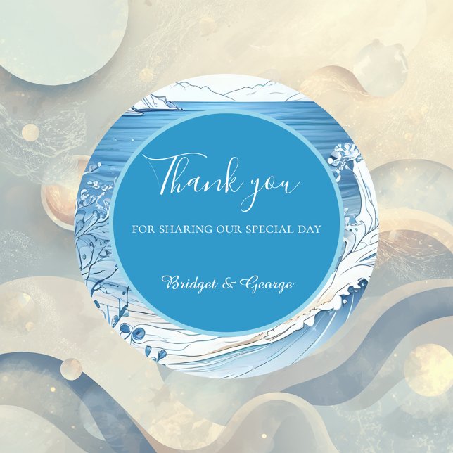 Hochzeit der blauen Küste Runder Aufkleber (Von Creator hochgeladen)