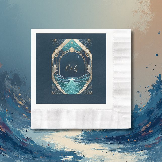 Hochzeit der blauen Küste Serviette (Von Creator hochgeladen)