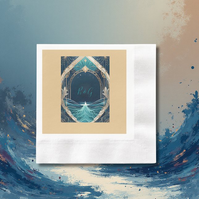 Hochzeit der blauen Küste Serviette (Von Creator hochgeladen)