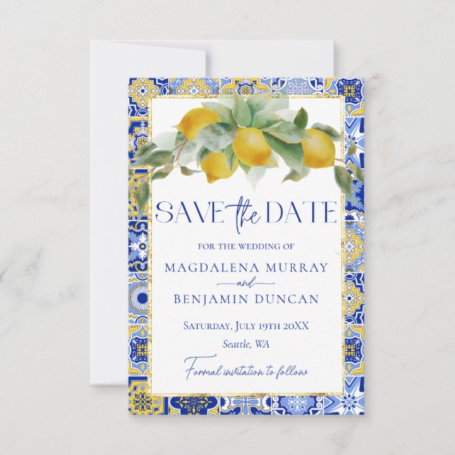 Hochzeit der blauen Lemonen Save The Date (Vorderseite)