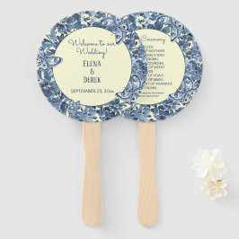 Hochzeit der blauen Lt-Gelb-Wasserfarbe Fächer