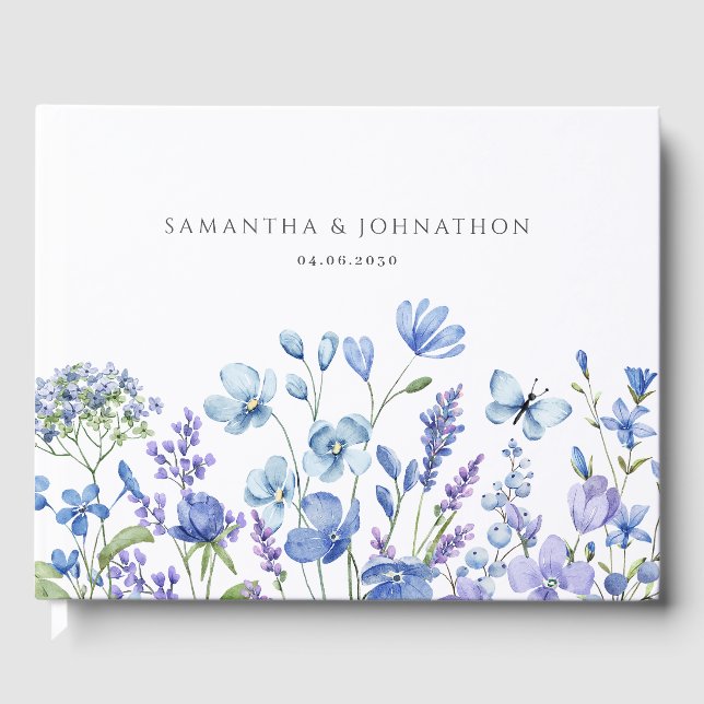 Hochzeit der blauen Wildblume Gästebuch (Vorderseite)