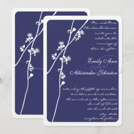 Hochzeit der Blauen Zweigstelle in Elegant Einladung