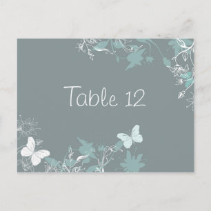 Hochzeit der Blue Butterfly Floral Tischnummer Car