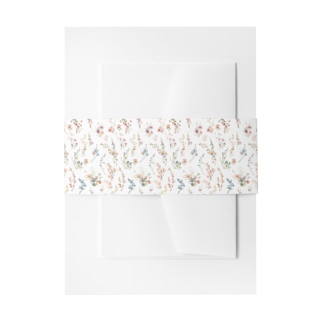 Hochzeit der blühenden Wiesen-Wildblume Einladungsbanderole (Vorderseite Beispiel)